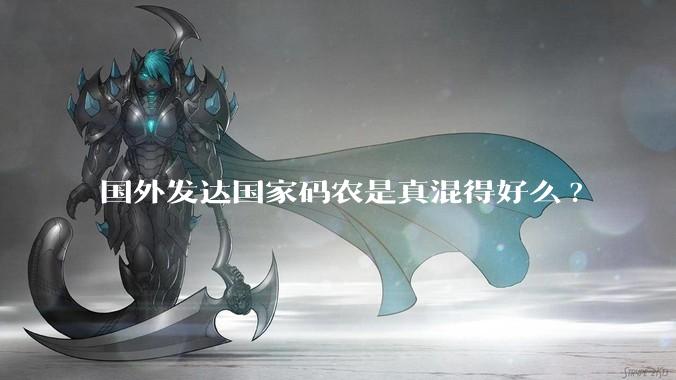 国外发达国家码农是真混得好么?